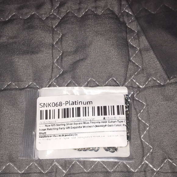 925 sterling silver necklace with sterling silver blue zirconia - Picture 3 of 5